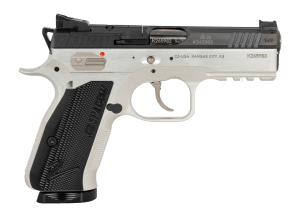 CZ-USA 86156 Shadow 2  Compact Frame 9mm Luger 15+1 4" Stainless Black Optic Ready/Serrated Slide  Silver Aluminum Frame w/Beavertail & Picatinny Rail  Black Duralumin Grip