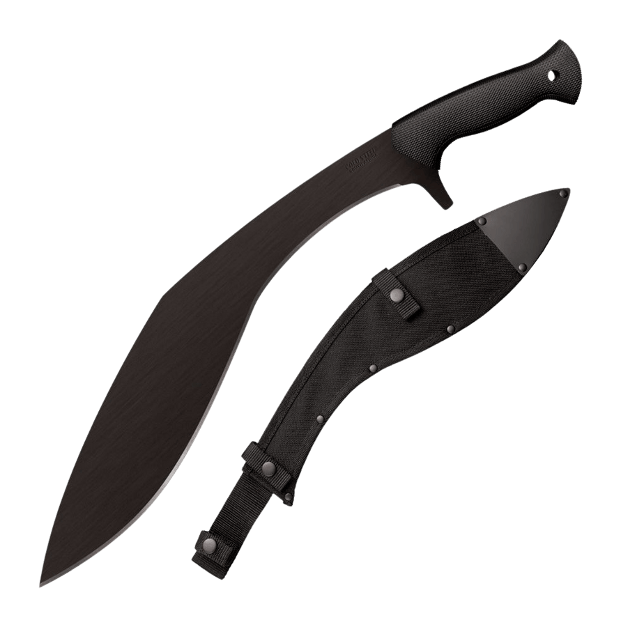 Cold Steel CS97KMIGS Royal Kurki 15.50" Fixed Machete Plain Black Matte Baked-On Anti Rust 65Mn Carbon Steel Blade 5.25" Black Polypropylene Handle