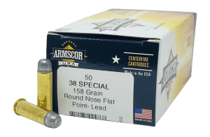 Armscor FAC385N 38Special 158gr Lead Round Nose Flat Point 50 Per Box/20 Case