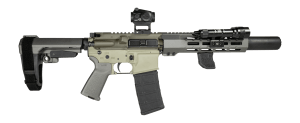 Shark Coast Tactical SCCSNKYSD556002 Sneeky Pete Deluxe 5.56 NATO 30+1 7.50" Threaded Barrel Aluminum Receiver w/Picatinny Rail M-LOK Handguard Polymer SB Tactical SBA3 Brace Vortex Crossfire Red Dot Streamlight ProTac Rail Light 2 Tiger Claw Grip