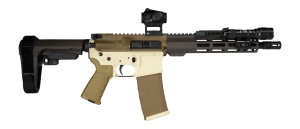 Shark Coast Tactical SCC06834DRK300-P Drake 300 Blackout 30+1 10" Threaded Barrel Aluminum Receiver w/Picatinny Rail M-LOK Handguard Polymer SB Tactical SBA3 Brace Streamlight ProTac Rail Light 2 Vortex Crossfire Red Dot Magpul MOE Grip