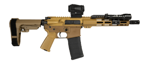Shark Coast Tactical SCC06858SUN300-P Sunrise 300 Blackout 30+1 10" Threaded Barrel Aluminum Receiver w/Picatinny Rail M-LOK Handguard Polymer SB Tactical SBA3 Brace Streamlight ProTac Rail Light 2 Vortex Crossfire Red Dot Magpul MOE Grip