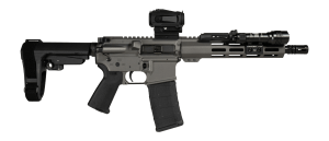 Shark Coast Tactical SCC06889GRYN300-P Grey Night Bundle 300 Blackout 30+1 10" Threaded Barrel Aluminum Receiver w/Picatinny Rail M-LOK Handguard Polymer SB Tactical SBA3 Brace Streamlight ProTac Rail Light 2 Vortex Crossfire Red Dot Magpul MOE Grip