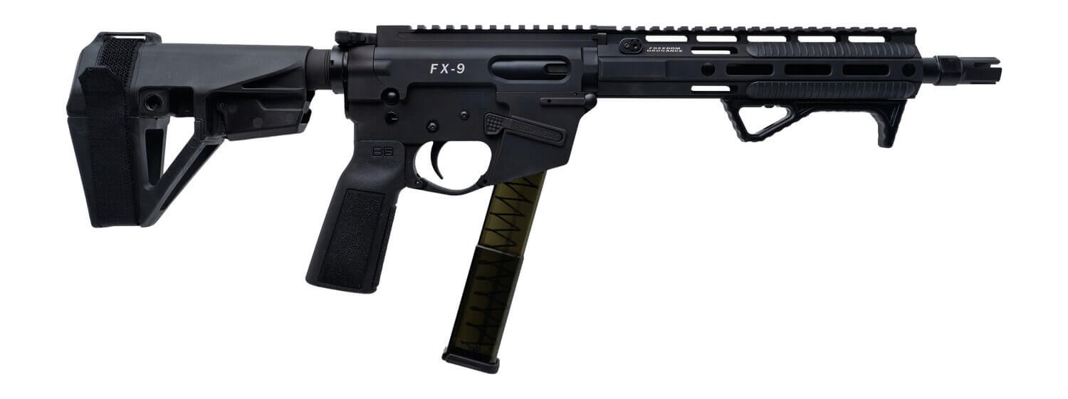 Freedom Ordance FX9P10E-BLK FX9P Elite 9mm Luger 10" Black Nitride Threaded Barrel Black Anodized Aluminum Receiver w/Picatinny Rail M-LOK Handguard Black Polymer SB Tactical SBA5 Brace Black Polymer Grip - Image 3