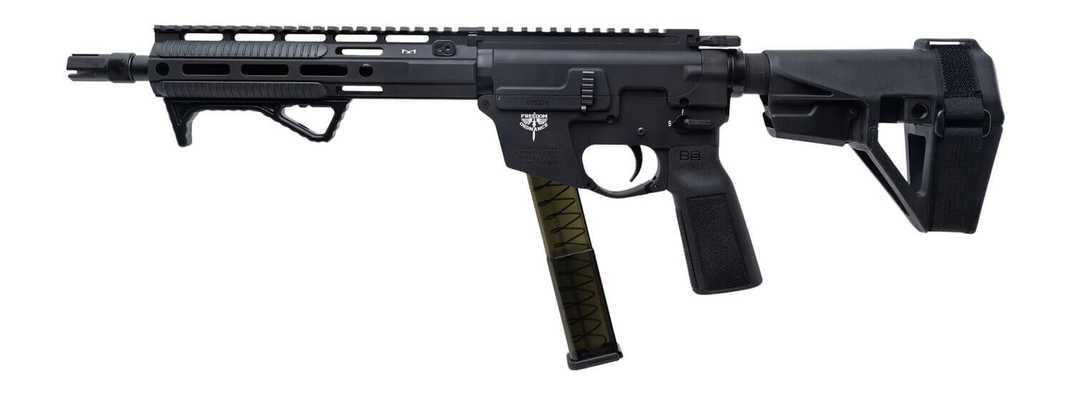 Freedom Ordance FX9P10E-BLK FX9P Elite 9mm Luger 10" Black Nitride Threaded Barrel Black Anodized Aluminum Receiver w/Picatinny Rail M-LOK Handguard Black Polymer SB Tactical SBA5 Brace Black Polymer Grip - Image 2