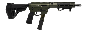 Freedom Ordance FX9P10E-ODG FX9P Elite 9mm Luger 10" Black Nitride Threaded Barrel  OD Green Anodized Aluminum Receiver w/Picatinny Rail  M-LOK Handguard  Black Polymer SB Tactical SBA5 Brace  Black Polymer Grip