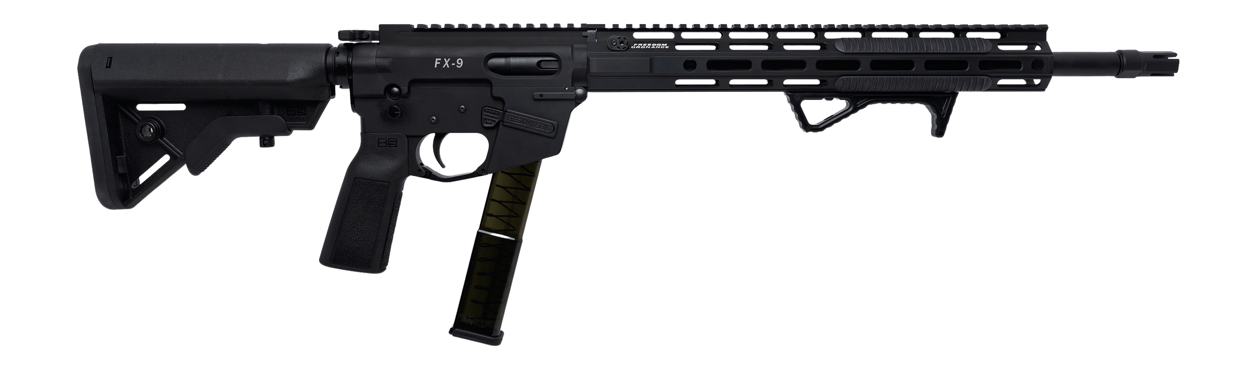 Freedom Ordance FX9R16E-BLK FX9R Elite 9mm Luger 16" Black Nitride Barrel Black Anodized Aluminum Receiver w/Picatinny Rail Black B5 Bravo Polymer Stock B5 P Type Grip