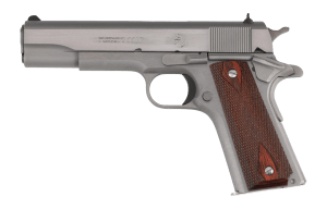 Colt Mfg O1911C-SS9 1911 Government 9mm Luger 9+1 5" Stainless National Match Barrel Stainless Steel Serrated Slide Stainless Streel Frame w/Beavertail Double Diamond Checkered Wood Grip