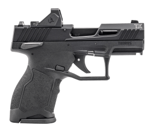Taurus 1-TX22131-RD TX22 w/Optic Compact 22 LR 13+1 3.60" Matte Black Barrel Black Hard Coat Anodized Serrated w/Optic Slide Black Polymer Frame w/Accessory Rail Textured Grip Viridian RFX-11 Green Dot Holosun K/Shield RMSc Footprint