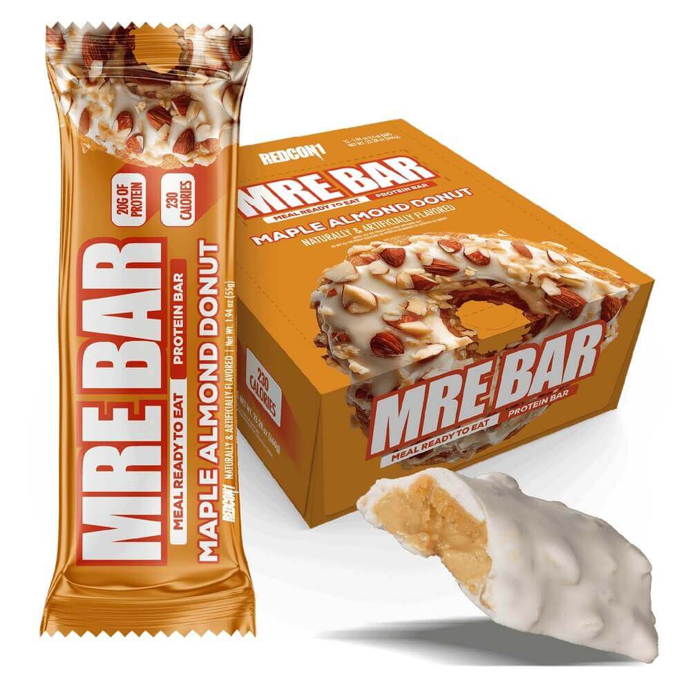 Redcon1 RC1MREBAR12PKMAP MRE Protein Bar Maple Almond Donut 1 Serving Per Package 12PK - Image 2