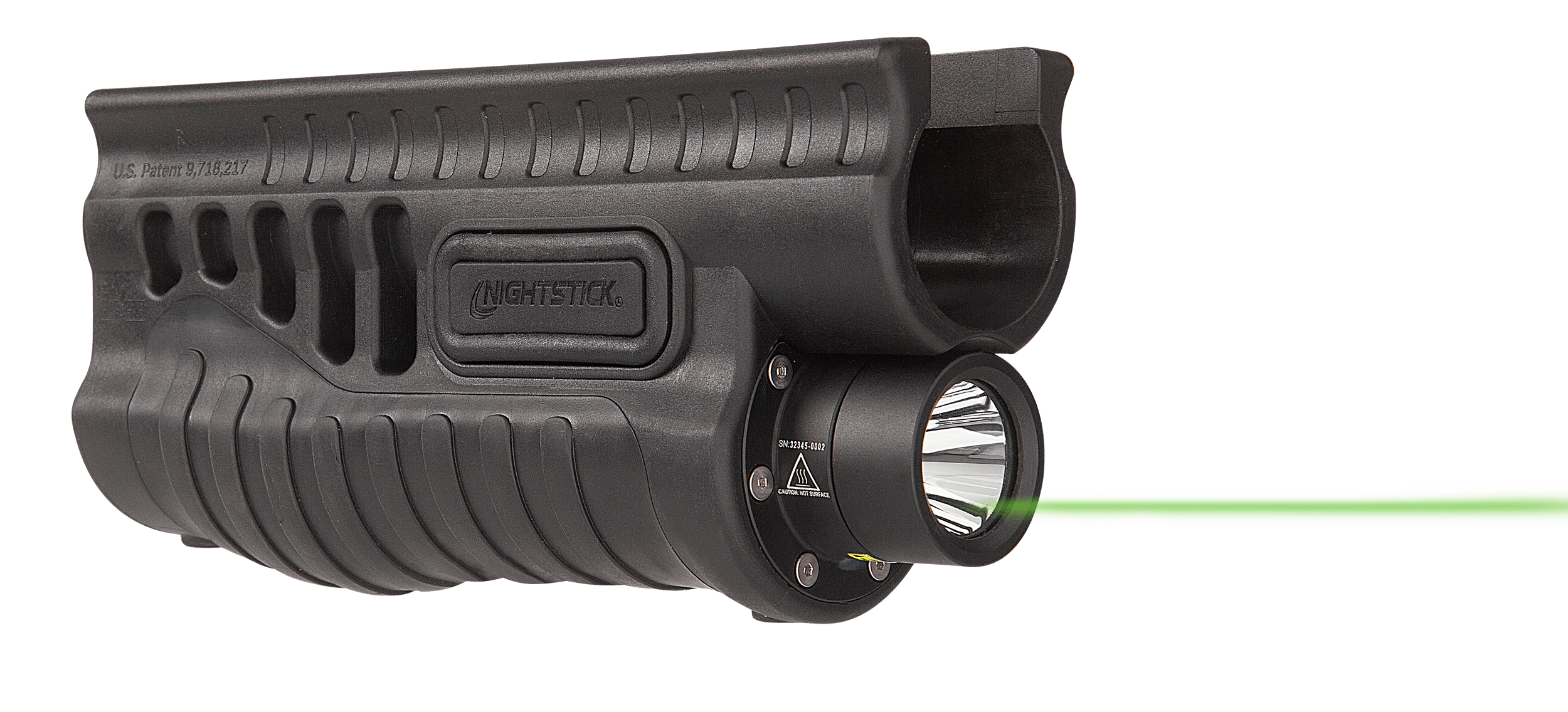 Nightstick SFL13GL Shotgun Forend Light Black 1200 Lumens White LED Green Laser Remington 870/TAC-14