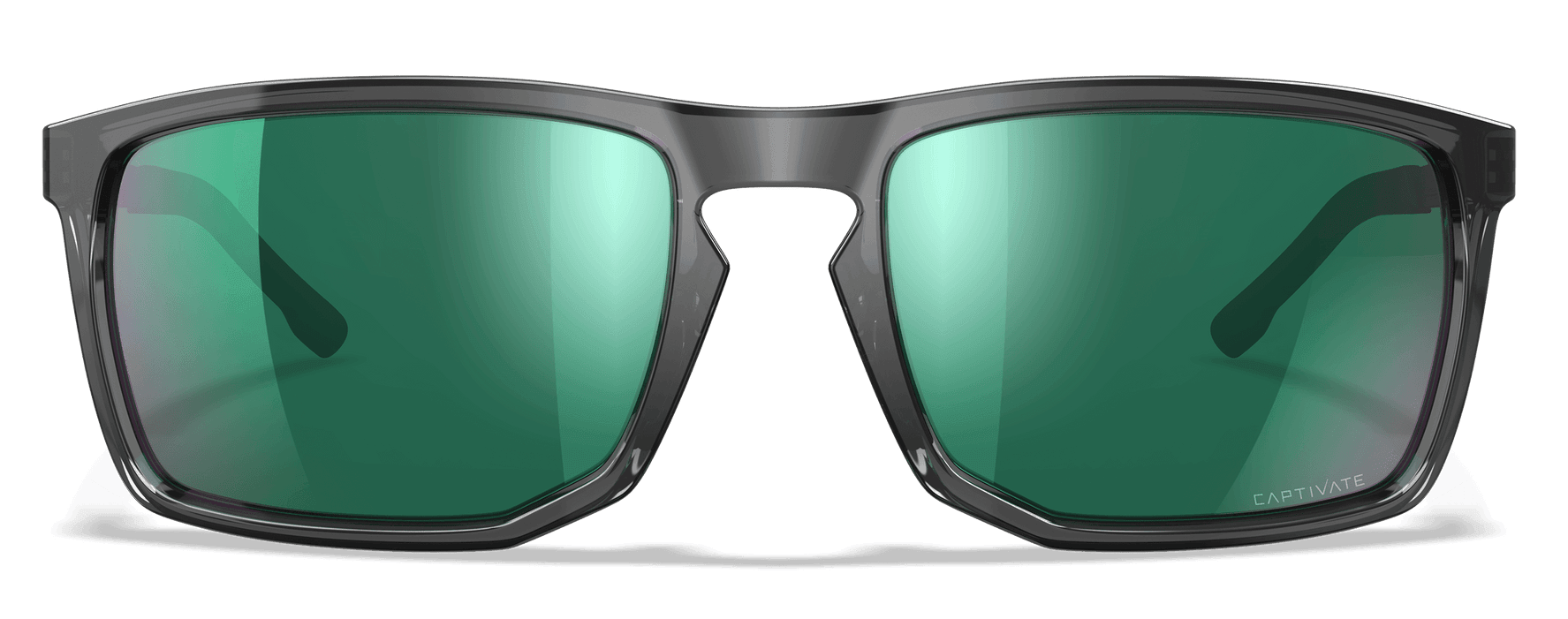 Wiley X AC6AXE07 Axe Captivate Green Mirror Lens Polycarbonate/Gloss Crystal Grey Frame