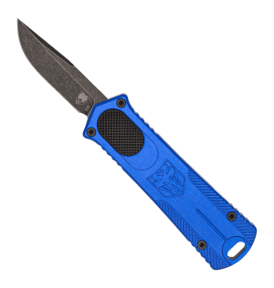CobraTec Knives CALI952GEN2BLUDNS 952 Gen II *CA Complaint 1.88" OTF Drop Point Plain Anodized D2 Steel Blade  3.13" Blue Anodized Aluminum Handle
