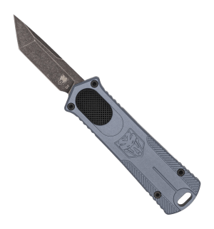 CobraTec Knives CALI952GEN2GRYTNS 952 Gen II *CA Complaint 1.88" OTF Tanto Plain Anodized D2 Steel Blade  3.13" Gray Anodized Aluminum Handle