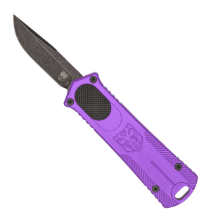CobraTec Knives CALI952GEN2PURDNS 952 Gen II *CA Complaint 1.88" OTF Drop Point Plain Anodized D2 Steel Blade  3.13" Purple Anodized Aluminum Handle