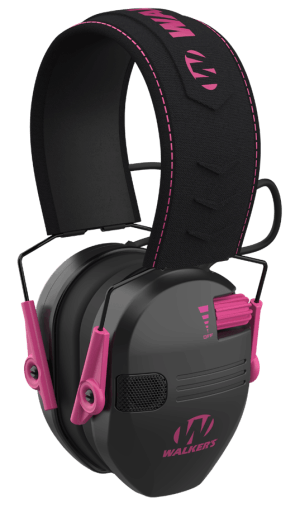 Walker's GWPCRSEMPK Razor Compact Electronic Muff 23 dB Over the Head Pink Youth/Women