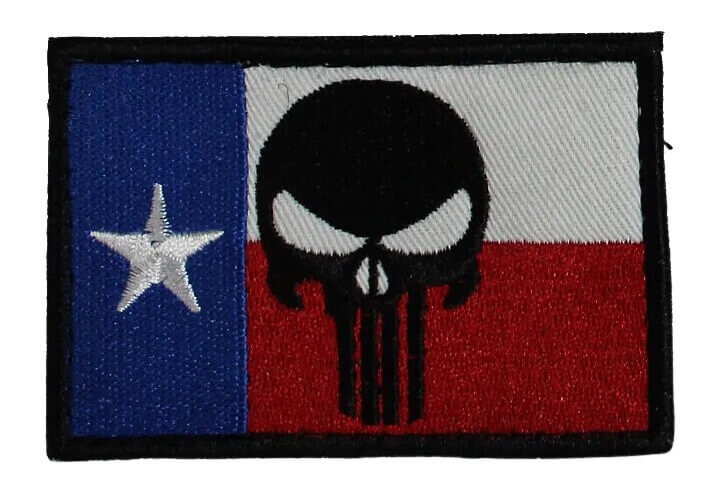 Walker's FLGTXPUN Moral Flag Patches Red/White/Blue/Black Velcro Texas Flag w/ Punisher - Image 2