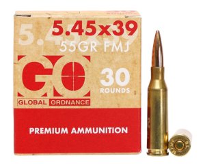 Global Ordnance LLC 197892005456 5.45x39mm 55gr Full Metal Jacket 30 Per Box/30 Case