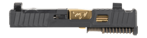 Zaffiri Precision CUG43IBSRMSCBLKCPGLD Complete Upper Integrated Blowhole System Fits Glock 43X Armor Black/Stainless Steel RMR Cuts Slide