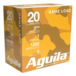 Aguila 1CHB2004 Game Load 20Gauge 2.75" 1oz 4Shot 25 Per Box/10 Case