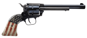 Heritage Mfg RR22B6-USF02 Rough Rider 22 LR 6 Shot 6.50" Black Steel Barrel & Cylinder Black Oxide Zinc Alloy Frame US Flag Grip