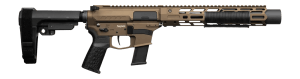CMMG 45AEA70-MB Zeroed Banshee MkG 45 ACP 13+1 6.50" Black Nitride Threaded Barrel Midnight Bronze Cerakote Aluminum Receiver w/Picatinny Rail M-LOK Handguard Black Polymer CMMG RipBrace CMMG Zeroed Grip Ambidextrous