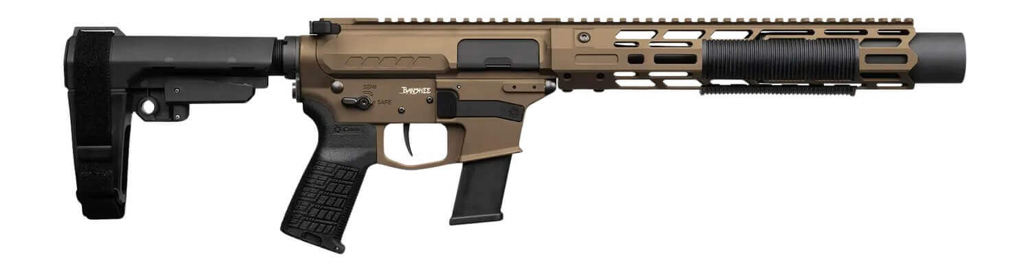 CMMG 45AEA70-MB Zeroed Banshee MkG 45 ACP 13+1 6.50" Black Nitride Threaded Barrel Midnight Bronze Cerakote Aluminum Receiver w/Picatinny Rail M-LOK Handguard Black Polymer CMMG RipBrace CMMG Zeroed Grip Ambidextrous - Image 2