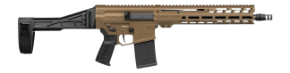 CMMG 33A380C-CT Dissent Mk3 8.6 Blackout 20+1 12.50" Black Nitride Threaded Barrel  Coyote Tan Cerakote Aluminum Receiver w/Picatinny Rail  M-LOK Handguard  Black Polymer SB Tactical Folding Brace  CMMG Zeroed Grip  Ambidextrous