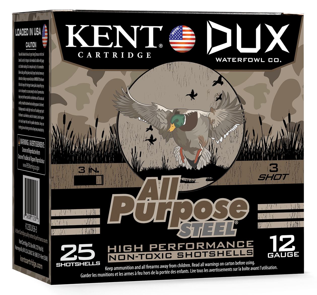 Kent Cartridge CC123DUX363 12Gauge 3" 1 1/4oz 3Shot 100 Per Box/2 Case