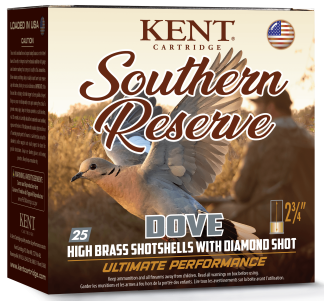 Kent Cartridge K20SR287.5 Southern Reserve Dove 20Gauge 2.75" 1oz 7.5Shot 25 Per Box/10 Case