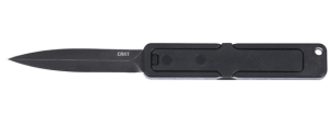 CRKT 6013 Gravitic Flip 3.18" OTF Spear Point Plain Dual-Edge Stonewashed 5Cr15MoV SS Blade Black GRN Handle