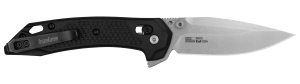 Kershaw 6000 Bonneville  3.20" Folding Modified Clip Point Plain Stonewashed 14C28N Steel Blade  Black Textured GFN Handle