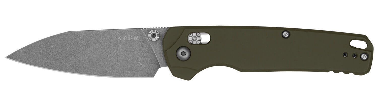 Kershaw 6110OL Bel Air XL 3.40" Folding Reverse Tanto Plain Clear Cerakote CPM 3V Steel Blade Olive Cerakote Aluminum Handle - Image 4