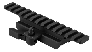 NcStar MARFQV2 QR Riser Gen2 Locking/Quick Detach Black Aluminum Fits AR15/M4 Picatinny Rail Mount