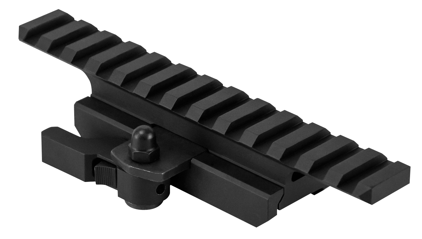 NcStar MARFQV2 QR Riser Gen2 Locking/Quick Detach Black Aluminum Fits AR15/M4 Picatinny Rail Mount