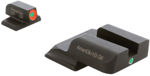 AmeriGlo SW245 i-Dot Sight Set for Smith & Wesson M&P Shield Black | Green Tritium with Orange Outline Front Sight Green Tritium i-Dot Rear Sight