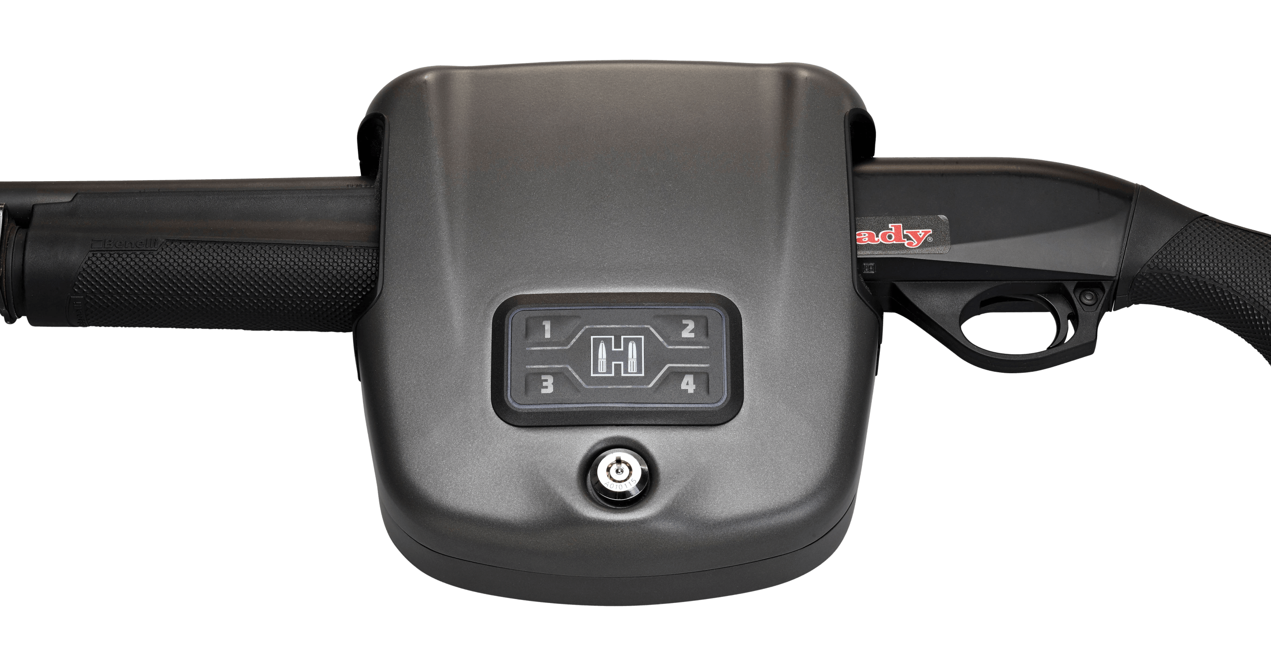 Hornady 98180 Rapid Safe Shotgun Wall Lock RFID Access Code Key Entry Black Steel Holds Shotgun 8.50" L x 9.20" W x 2.70" D