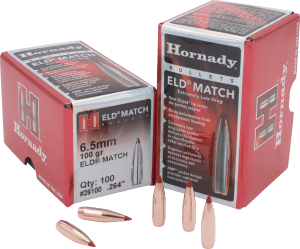 Hornady 26100 ELD Match  6.5mm .264 100 gr Extremely Low Drag Match 100rd Box