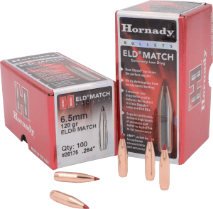 Hornady 26175 ELD Match  6.5mm .264 120 gr Extremely Low Drag Match 100rd Box