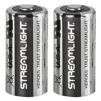 Streamlight 85175 CR123A Lithium Batteries  Silver/Black 3 Volts (2) Single Pack
