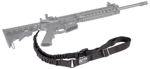 M&P Accessories 110030 Single Point Sling Kit made of Black Nylon with Adjustable Bungee Design for AR Platform