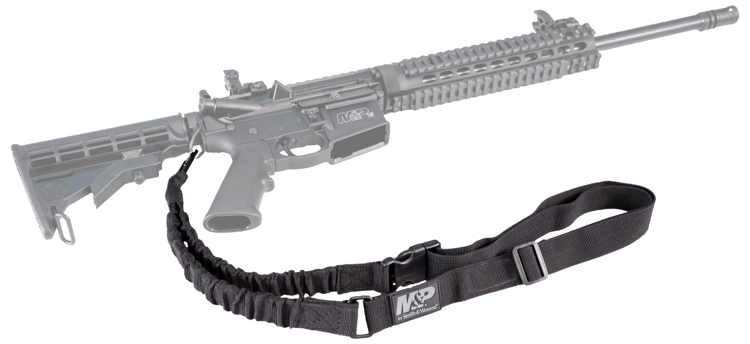 M&P Accessories 110030 Single Point Sling Kit made of Black Nylon with Adjustable Bungee Design for AR Platform