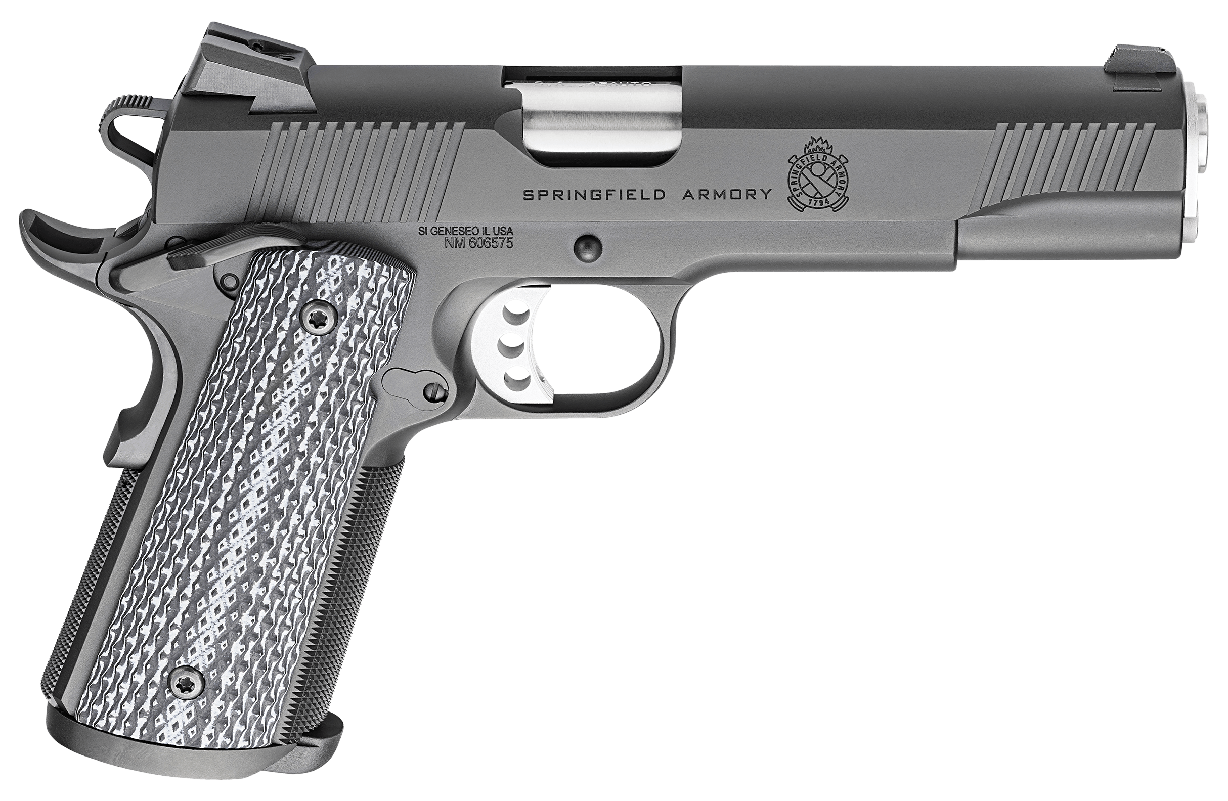 Springfield Armory PC9108LCA18 1911 TRP *CA Compliant 45 ACP 7+1 5" Match Grade Stainless Steel Barrel Black Cerakote Serrated Carbon Steel Slide &^ Frame w/Beavertail Black G10 Grip