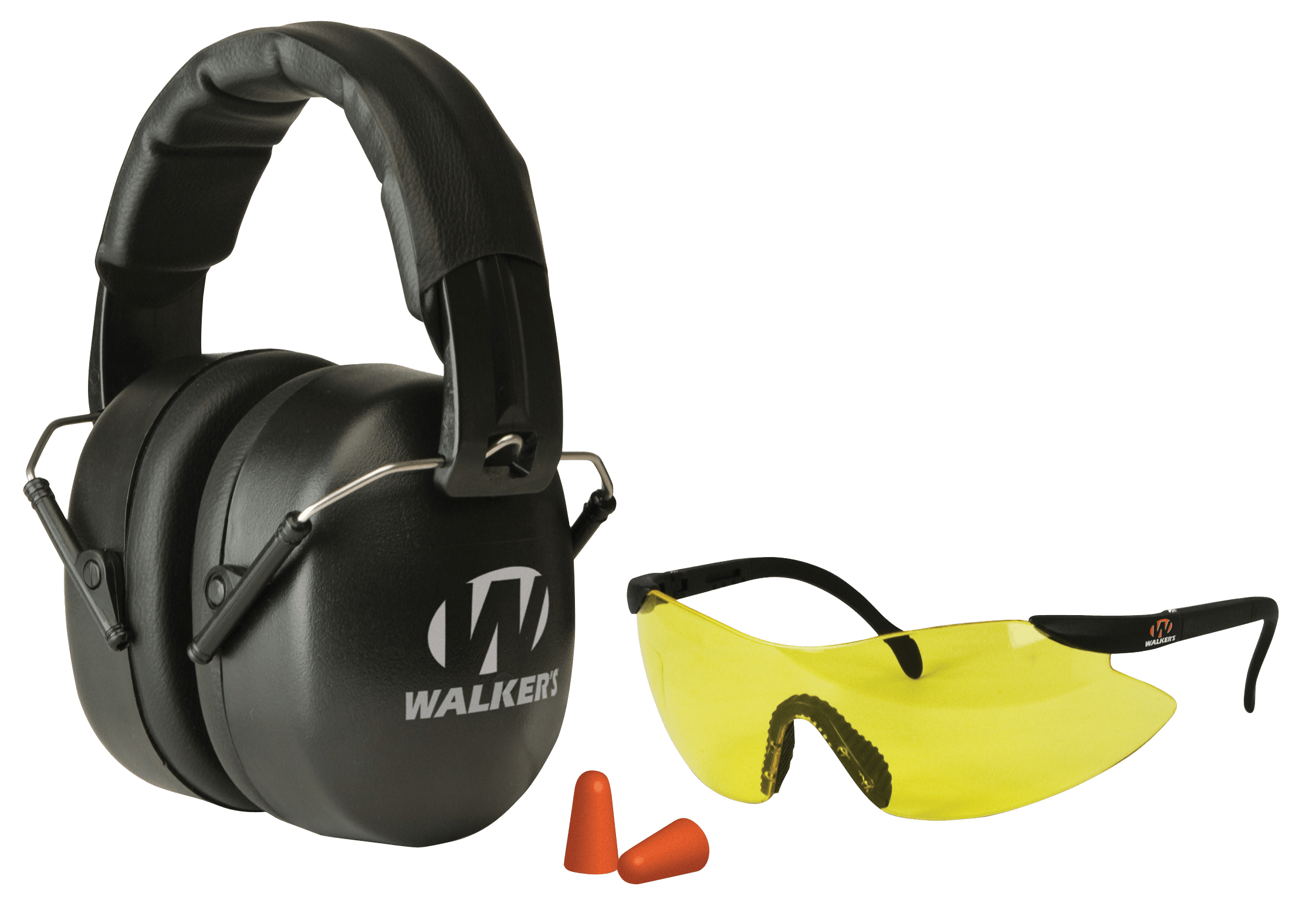Walker's GWPFM3GFP EXT Range Shooting Muff Combo Kit Includes Foam Ear Plugs 31 db Over the Head Shooting Muff Sport Glasses w/Polycarbonate Lens