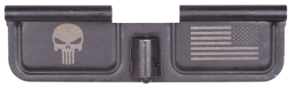 Spikes SED7005 Ejection Port Door Punisher and Flag AR-15 Black Phosphate Steel