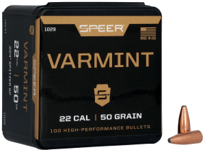 Speer 1029 Varmint 22 Cal .224 50 gr Jacketed Soft Point 100rd Box/ 5 Case
