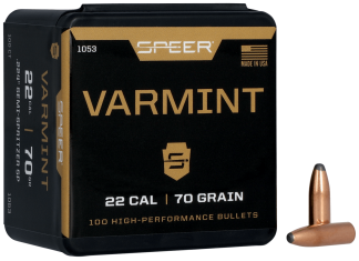 Speer 1053 Varmint  22 Cal .224 70 gr Jacketed Soft Point 100rd Box/ 5 Case
