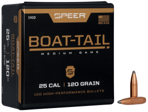 Speer 1410 Boat-Tail 25 Cal .257 120 gr Jacketed Soft Point Boat Tail 100rd Box/ 5 Case