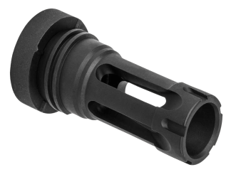 Yankee Hill 430224A Phantom Q.D. Flash Hider Black Steel with 5/8"-24 tpi Threads  Aggressive Teeth & Dust Enclosure for 30 Cal AR-Platform
