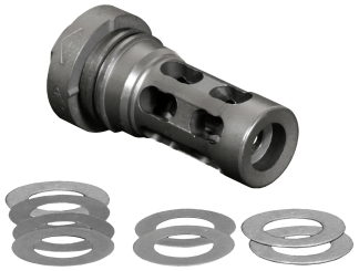 Yankee Hill 4302MB28A QD Light Tactical Muzzle Brake made of Black Finish Steel with 1/2"-28 tpi Threads for 30 Cal AR-Platform
